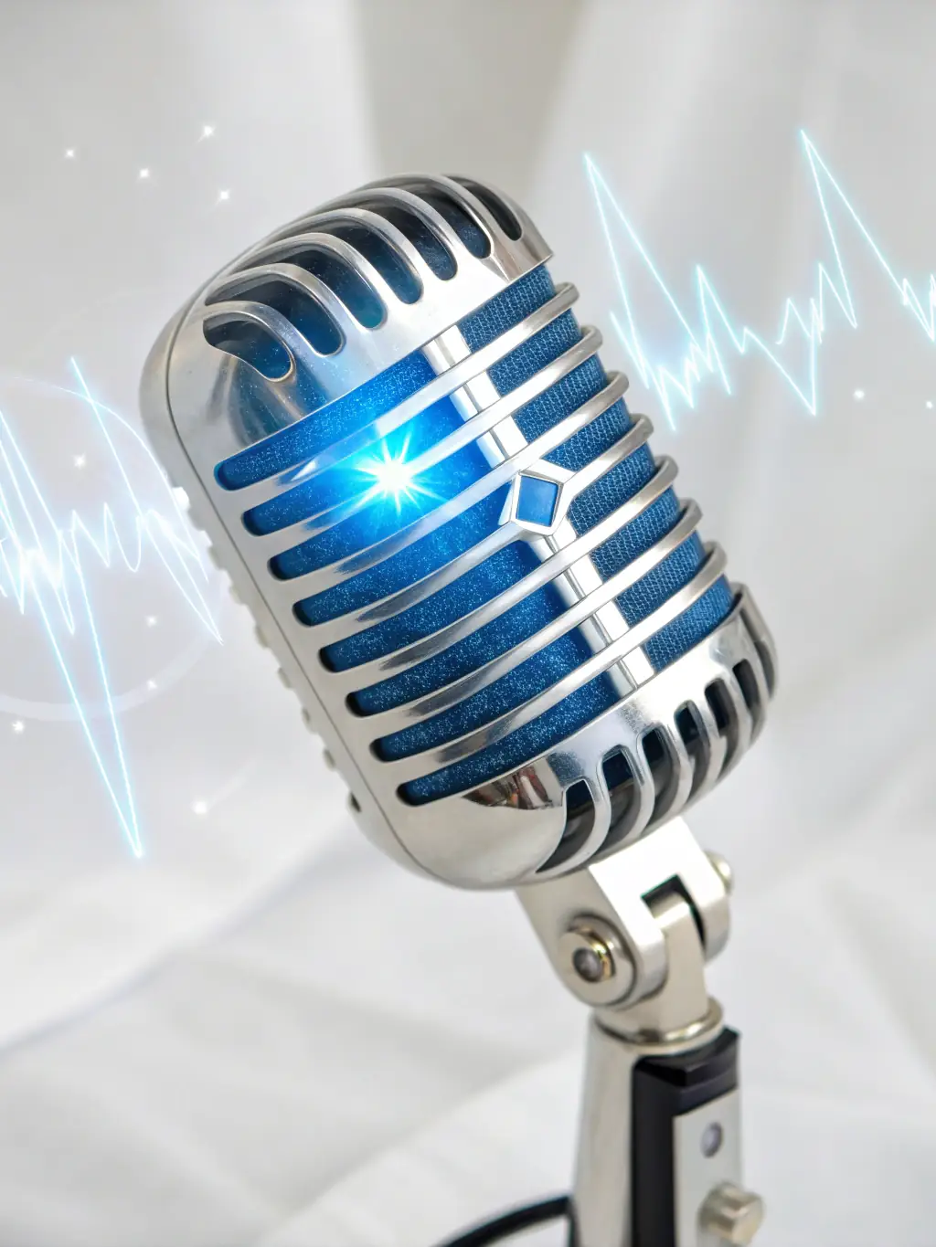 An image depicting a microphone icon with waveforms indicating speech input processing, showcasing the accuracy of speech recognition technology.